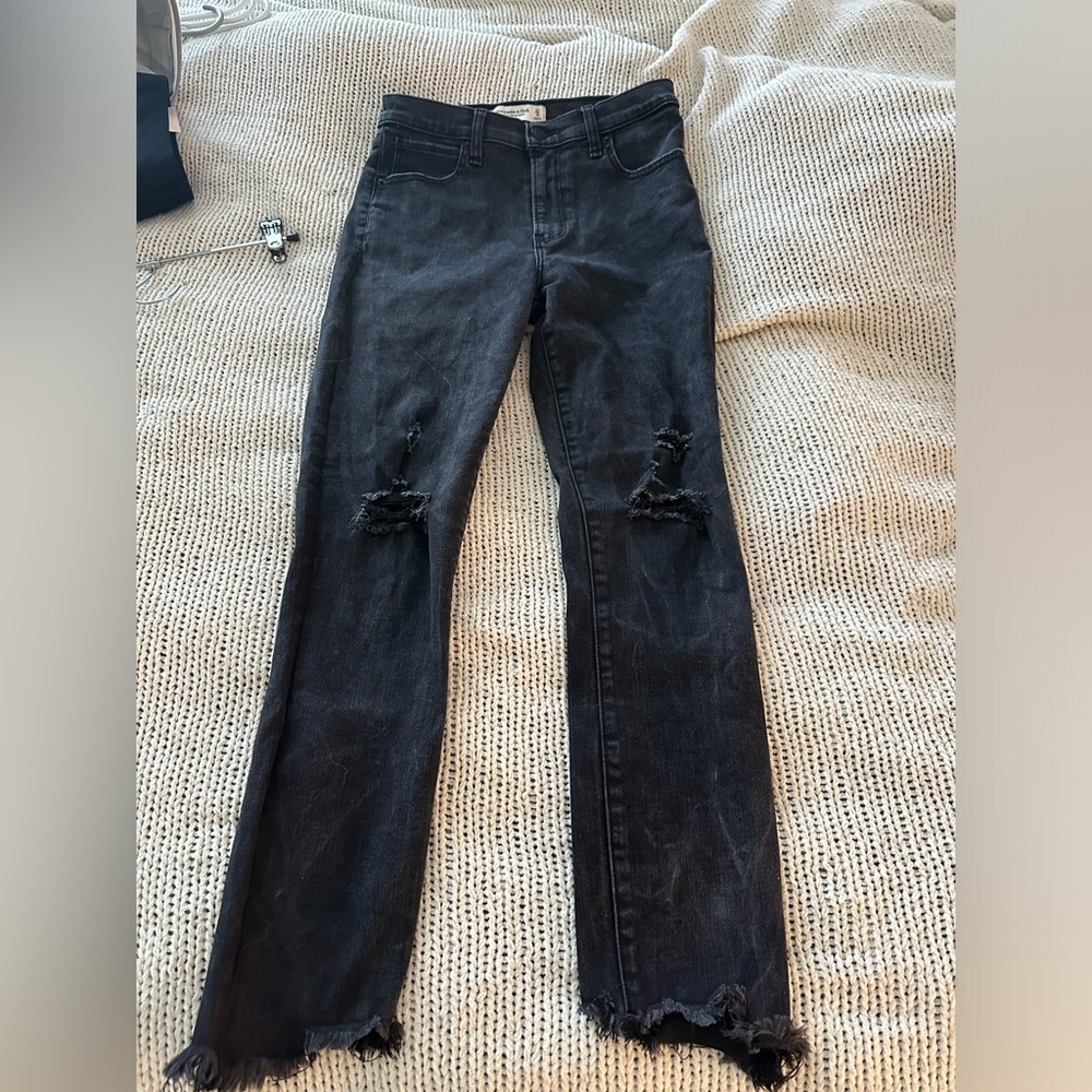 Abercrombie super skinny ankle high rise - distressed skinny jeans